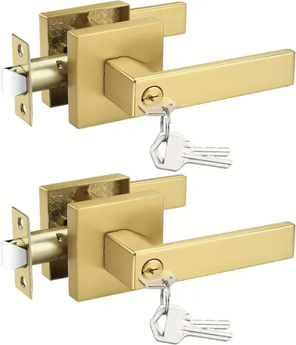 Miniatura 14 de Probrico - Paquete de 6 manijas de puerta para entrada de dormitorio interior, perillas de puerta con cerradura de una llave, entrada con llaves