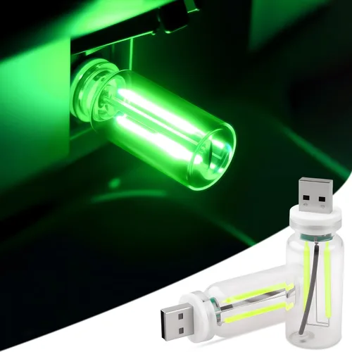 Miniatura 12 de 2 luces USB para coche, lámpara de ambiente retro con atenuación táctil, mini bombilla LED de botella de vidrio portátil, luces nocturnas