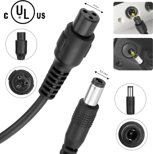 Miniatura 2 de Cargador eléctrico compacto de 42 V para Hover-1 Gotrax Jetson y más batería de litio de 36 V, certificado UL, seguro, potente y pequeño con 2