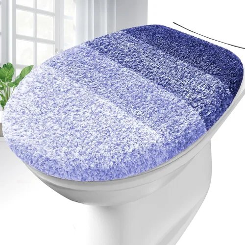 Miniatura 18 de OLANLY Funda de Asiento de Inodoro de Microfibra Suave para Baño, Fundas Lavables a Máquina, 17.5x15 Pulgadas, con Soporte de Goma que se Mantiene