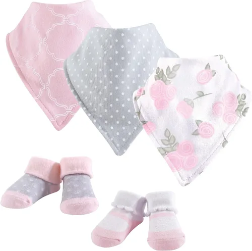 Miniatura 67 de Hudson Baby Conjunto de babero y calcetines unisex de algodón para bebé