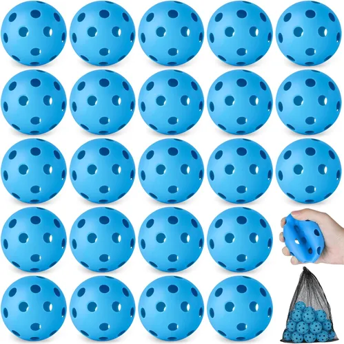 Miniatura 11 de Coopay Paquete de 24/80 pelotas de práctica de béisbol, bolas de entrenamiento de plástico, bolas de softball huecas ligeras para golpe, Verde y azul