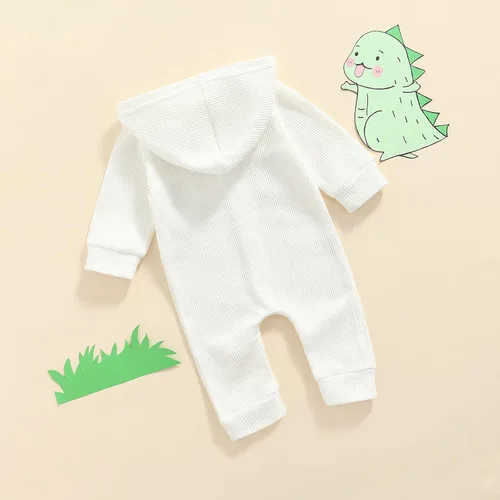 Miniatura 3 de Ynibbim Mameluco de invierno para recién nacido, para bebé, niño, niña, unisex, con capucha, ropa de gofre, de algodón, con botones