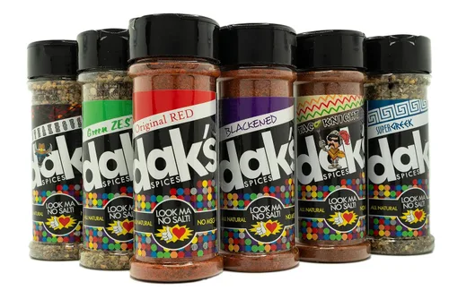 DAK's Spices - Paquete de 6 mezclas de condimentos | Especias 100% sin sal | Condimento premium y saludable | Sin MSG, sin conservantes, sin cloruro