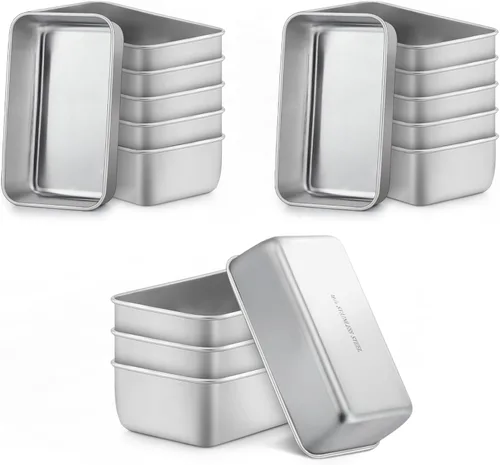 Miniatura 17 de LIANYU Paquete de 4 mini moldes para hornear pan, 6.3 x 3.5 pulgadas, molde pequeño de acero inoxidable para pan casero, molde de hojalata