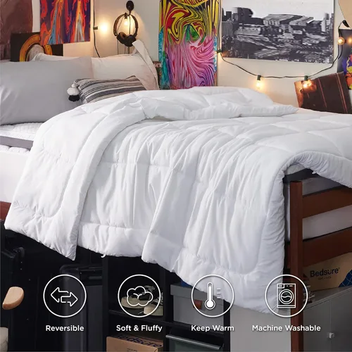Miniatura 246 de Bedsure Relleno de edredón – Edredones acolchados tamaño King, edredón para todas las estaciones, ropa de cama alternativa de plumón suave, con 8