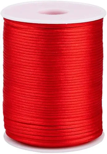 Miniatura 63 de 2.0mm Hilo de Cordón de Seda de Nylon para Cuentas de Macramé, Pulseras, Nudos Chinos, Collares, Joyería 109 Yardas (Verde Oscuro)