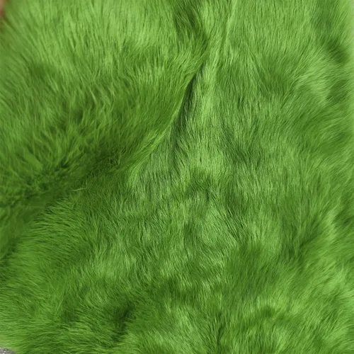 Miniatura 6 de Piel de conejo curtida naturalmente (piel de conejo de 10" por 12" con calidad de cuero para coser) Verde