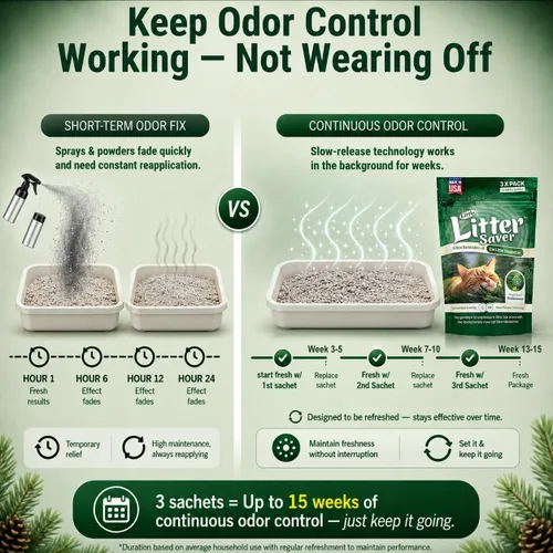 Miniatura 5 de Little Litter Saver Una nueva generación de desodorante de caja de arena para gatos Fórmula única para liberación lenta Aroma fresco natural