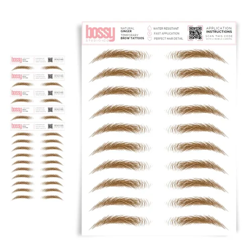 Miniatura 9 de 5 paquetes de tatuajes temporales para cejas, adhesivos impermeables para cejas, tatuajes falsos para el cabello tipo pelar de transferencia