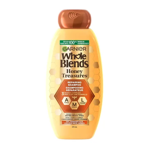 Miniatura 13 de Garnier Whole Blends Honey Treasures Champú reparador, para cabello seco y dañado, 3 onzas líquidas (tamaño de viaje), 1 unidad
