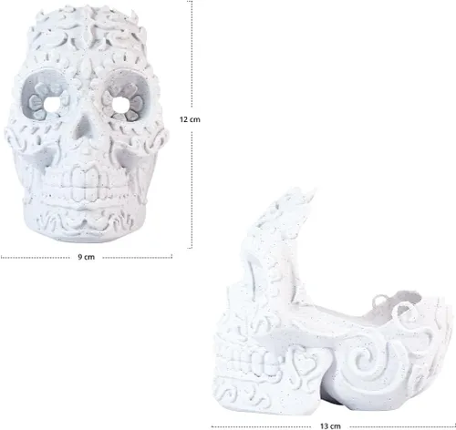 Miniatura 6 de impremli Base para Alexa Echo Dot 4G y 5G tipo calavera ornamental (blanco granito)