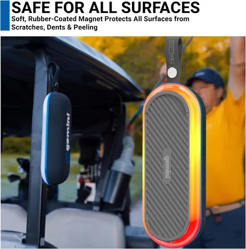 Miniatura 6 de Gemini - Altavoz Bluetooth magnético para carrito de golf, inalámbrico portátil, soporte magnético fuerte, batería de 12 horas, IPX6 impermeable