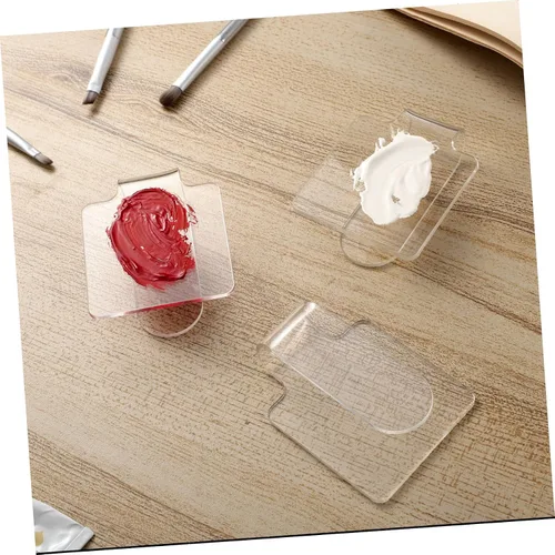 Miniatura 5 de Minkissy Paleta de mano de maquillaje, paleta de manicura de acrílico, paleta de maquillaje, paleta de maquillaje para salón profesional