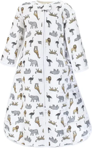 Hudson Baby Saco de dormir unisex de muselina de manga larga para bebé, manta portátil, saco de dormir color fantasía (Modern Safari)