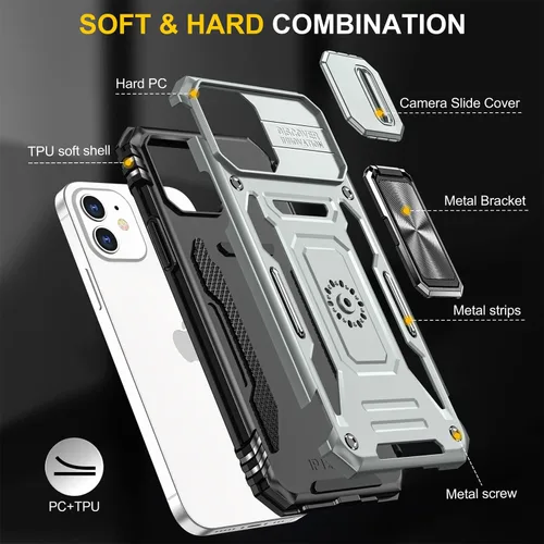 Miniatura 59 de Funda para iPhone 13 Pro con funda para cámara, con soporte de anillo para soporte, con función de montaje magnético para automóvil, para iPhone 13