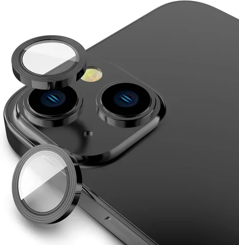 WATACHE Protector de lente de cámara para iPhone 14/14 Plus, anti arañazos HD de metal templado, anillo individual, protector de pantalla de cámara