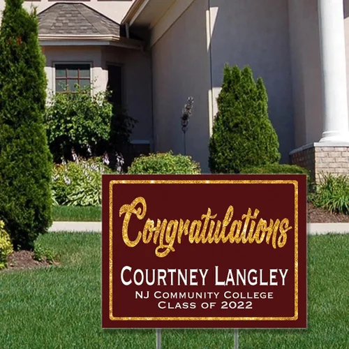 Miniatura 5 de Congratulations Class of 2024 Graduate Personalized Yard Sign with Metal Stake, Custom Graduation Party Personalized Lawn Sign