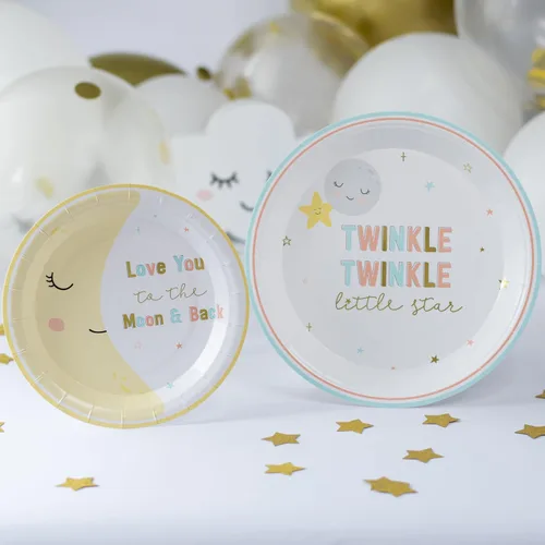 Miniatura 6 de Kate Aspen Twinkle Twinkle - Platos de papel decorativos de alta calidad de 7 pulgadas, suministros para fiestas (peso de 350 GSM, juego de 16)