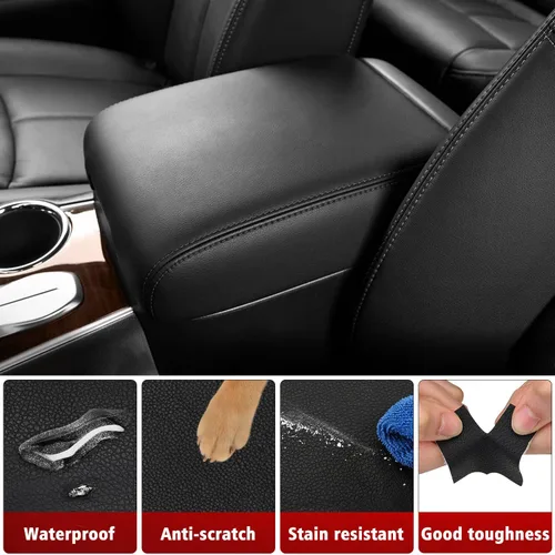 Miniatura 3 de KBH Cubierta de Repuesto para Consola Central para Infiniti QX60 / JX35 y Nissan Pathfinder 2013-2020, Cuero Vinílico, Tapicería para Reposabrazos