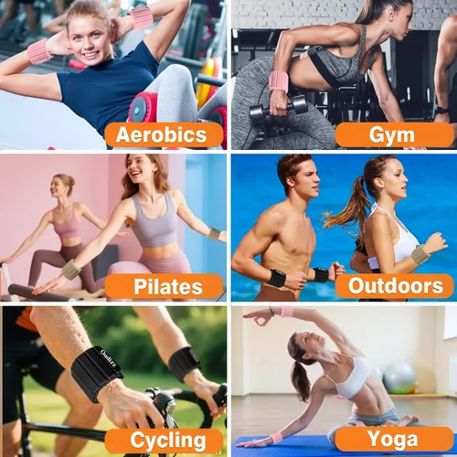Miniatura 7 de Pesas de muñeca, pesas de tobillo para mujeres y hombres, pesas magnéticas ajustables de silicona, intensidad de entrenamiento para gimnasio
