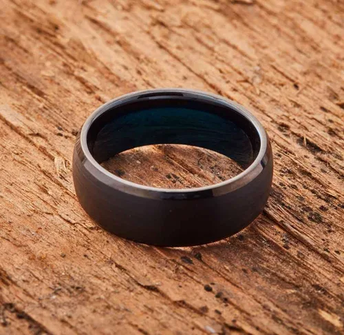 Miniatura 4 de EMBR Bands Rings For Men Tungsten Silver & Black Inner-Band Colors 4 & 6 & 8mm Durable Jewelry Wedding Bands