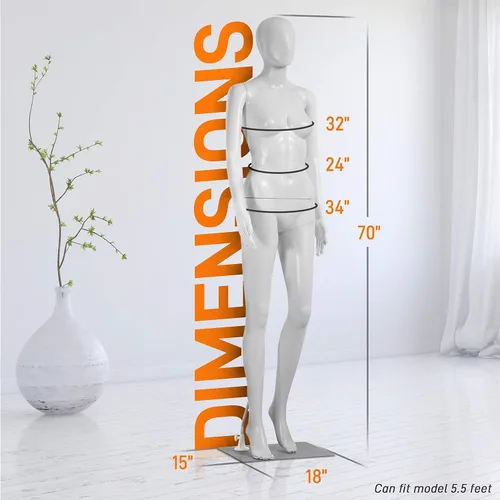 Miniatura 6 de SereneLife Maniquíes ajustables masculinos y femeninos de cuerpo completo-73 y cuerpo-68.9 formas de vestido de hombre desmontables figura entera