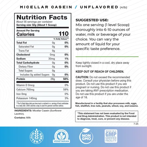 Miniatura 2 de Muscle Feast Proteína de caseína micelar alimentada con pasto, sin hormonas, proteína de caseína de digestión lenta - Apoya la recuperación muscular