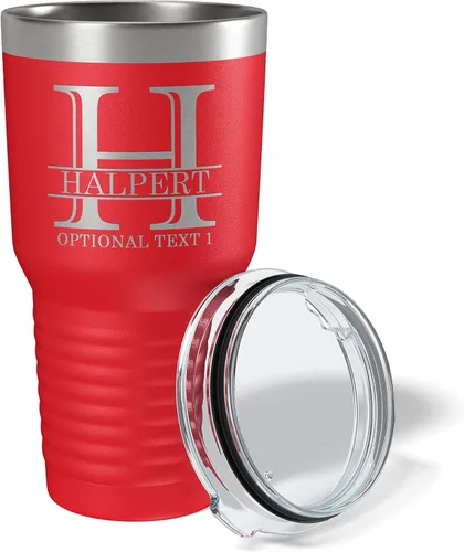 Miniatura 4 de Vaso personalizado de acero inoxidable aislado con tapa de 30 onzas (17 colores) con recubrimiento en polvo, grabado personalizado, idea de regalo