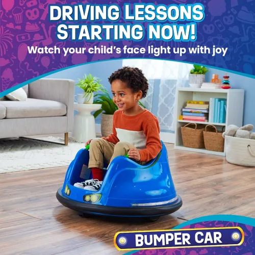 Miniatura 2 de Flybar FunPark - Coche de parachoques eléctrico de 6 V para niños pequeños, niños, juguetes de paseo para bebés, edades de 1.5 a 4 años, luces LED