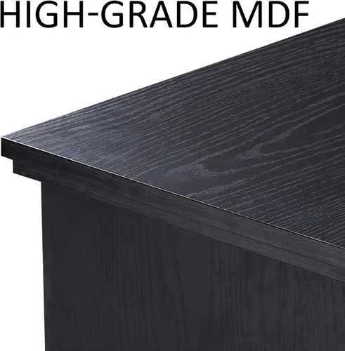 Miniatura 6 de LUXOAK Soporte de TV para Chimenea con Chimenea Eléctrica de Vidrio de 3 Lados, Centro de Entretenimiento Multimedia de 59" con Gabinete de Negro