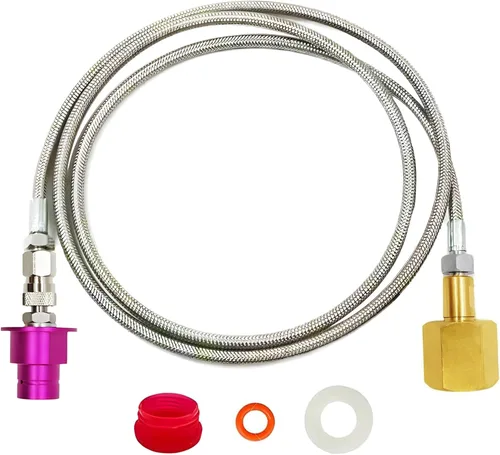 Miniatura 12 de Adaptador de CO2 para máquina de soda con manguera de 60 pulgadas, conector de tanques de CO2 para fabricante de soda lleno directamente de tanque