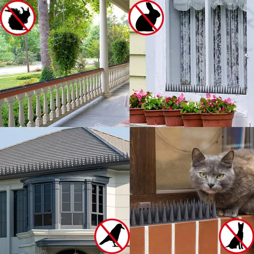 Miniatura 6 de Púas para Pájaros, Paquete de 9 Unidades Disuasorias para Pájaros para Exteriores, Púas de Paloma para Mantener Alejados a los Mapaches, Ardillas