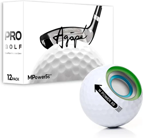 Miniatura 9 de agape MP5S MP5 VS3 - Pelotas de golf DuraPlus Uretano blanco y negro, 5 piezas y 3 piezas de doble núcleo