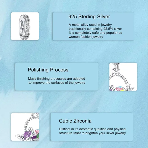 Miniatura 133 de Dijes de plata de ley 925 de dibujos animados de pato, ratón, oso, elefante, dragón chino, cuentas colgantes para pulseras y collares, joyería