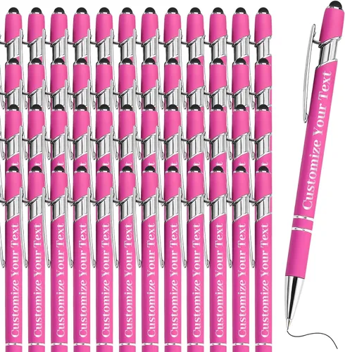 Miniatura 14 de Hasta 500 bolígrafos personalizados a granel con lápiz capacitivo, grabado, juego de bolígrafos con tu nombre, texto para mujeres de negocios