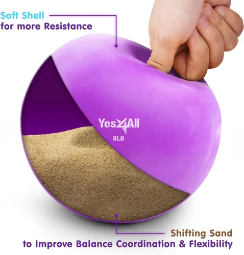 Miniatura 3 de Yes4All - Bolas de tonificación con peso para ejercicio, bolas medicinales suaves para ejercicio, pilates, yoga, equilibrio, flexibilidad, 2-10 K.