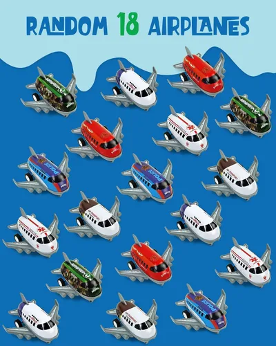 Miniatura 5 de Vileafy 18 aviones de juguete, mini juguetes para niños de 3 a 5 años de edad, regalos de fiesta de aviones, premios de caja del tesoro, rellenos