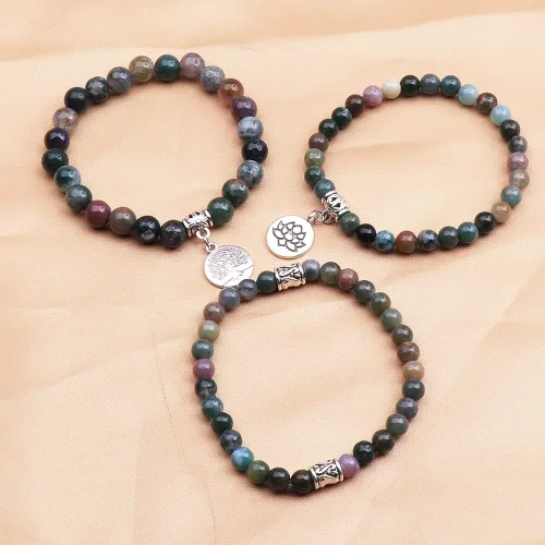 Miniatura 3 de UEUC 7 - Brazalete curativo de 7 chakras de hematita para mujer, juego de brazalete difusor con dije de flor de loto para yoga o reiki, brazalete
