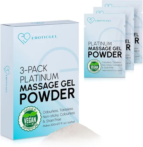 Miniatura 10 de Gel de masaje en polvo prémium (paquete de 2) Bolsa de viaje de 0.18 oz que hace 16.9 fl oz/16.9 fl oz Fabricado en Japón Sin parabenos ni