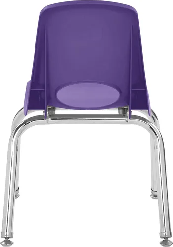 Miniatura 11 de FDP - Silla escolar apilable de 12 pulgadas, asiento apilable para estudiantes con patas de acero cromado y deslizadores giratorios de nailon