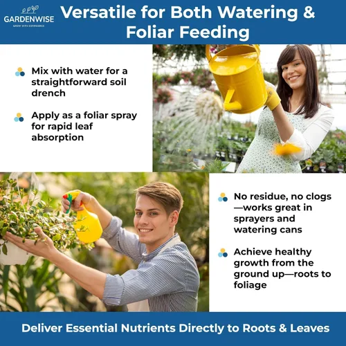Miniatura 8 de Gardenwise Fertilizante Soluble en Agua 20-20-20 – Polvo para Alimento Líquido de Plantas para Plantas de Interior y Exterior, Orquídeas, Vegetales