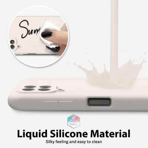 Miniatura 4 de oakxco Funda para teléfono Samsung Galaxy A12 con agarre de silicona líquida, linda delgada fina suave cubierta de gel de goma TPU lisa para mujeres