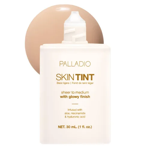 Miniatura 10 de Palladio Tinte para la piel con aloe, niacinamida y ácido hialurónico, cobertura transparente a media, acabado brillante, maquillaje de base ligero