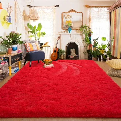 Miniatura 36 de Amearea Alfombra de Área Peluda Esponjosa para Dormitorio de Niños Sala de Estar, Extra Suave y Difusa Alfombras Peludas, Antideslizante, Alfombra