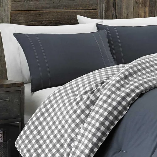 Miniatura 4 de Eddie Bauer - Juego de funda de edredón individual, ropa de cama reversible de algodón con funda a juego, elegante y lujoso juego de ropa de cama