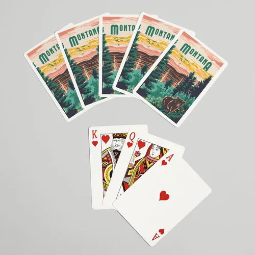 Miniatura 7 de Lantern Press Montana, Explorer Series (52 cartas de juego, baraja de cartas de tamaño póquer con comodines)
