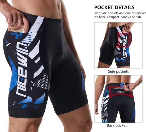 Miniatura 22 de NICEWIN - Pantalones cortos de ciclismo para hombre, con acolchado 3D y secado rápido