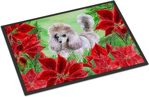 Miniatura 38 de Caroline's Treasures CK1311MAT Cavalier Spaniel Poinsettas - Felpudo de 18 x 27 pulgadas, tapete para puerta delantera, interior y exterior