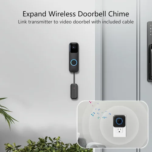 Miniatura 2 de Satisure Timbre de puerta inalámbrico con video y extensor de timbre de video - Compatible con Blink Video Doorbell y Blink Video Doorbell